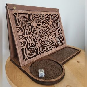 Book Reading Valet Handmade Wood with Die